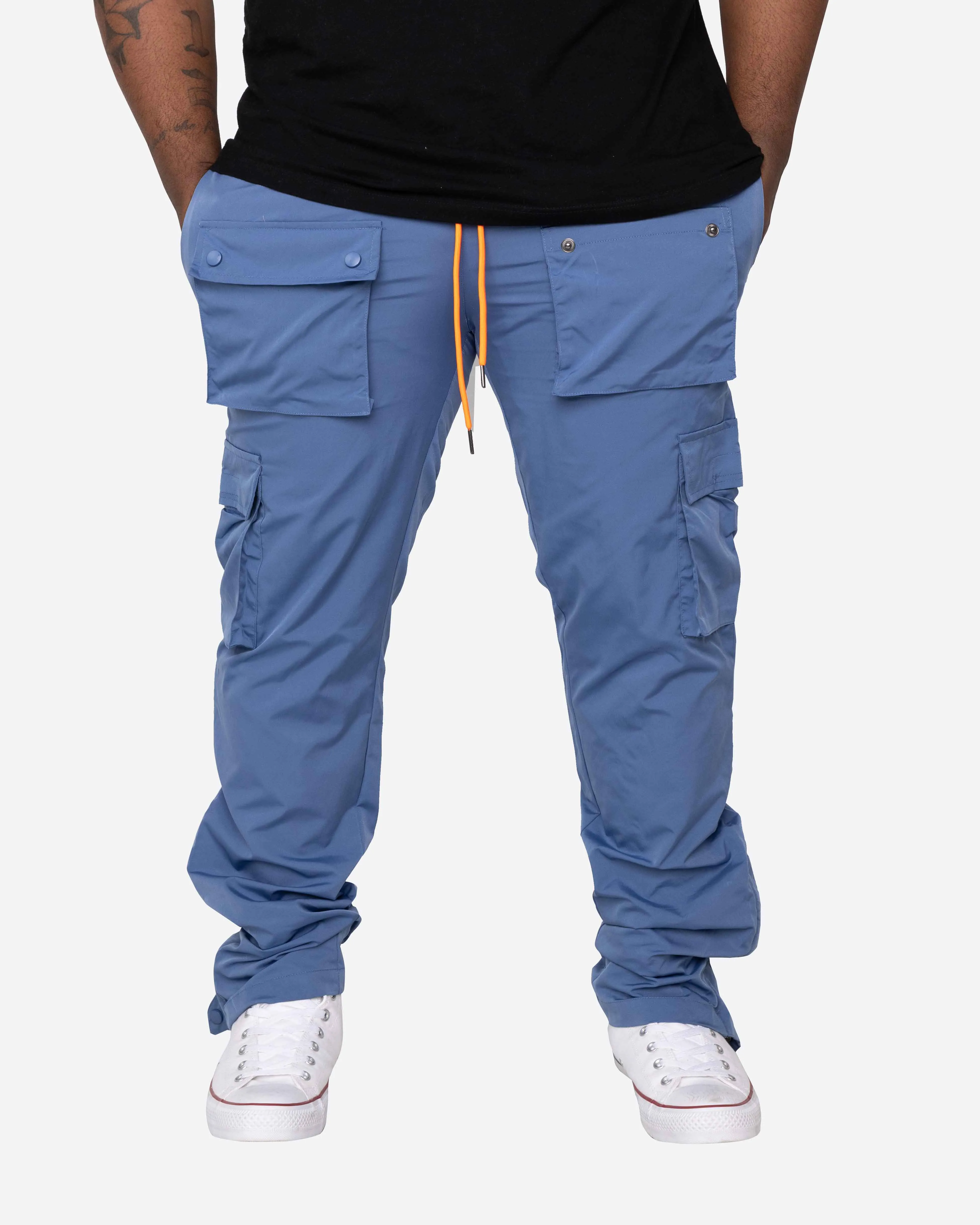 EPTM men's big and tall snap cargo pants - sky blue