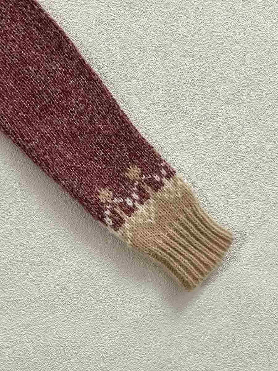 Fair Isle Sweater Women Crew Neck Winter