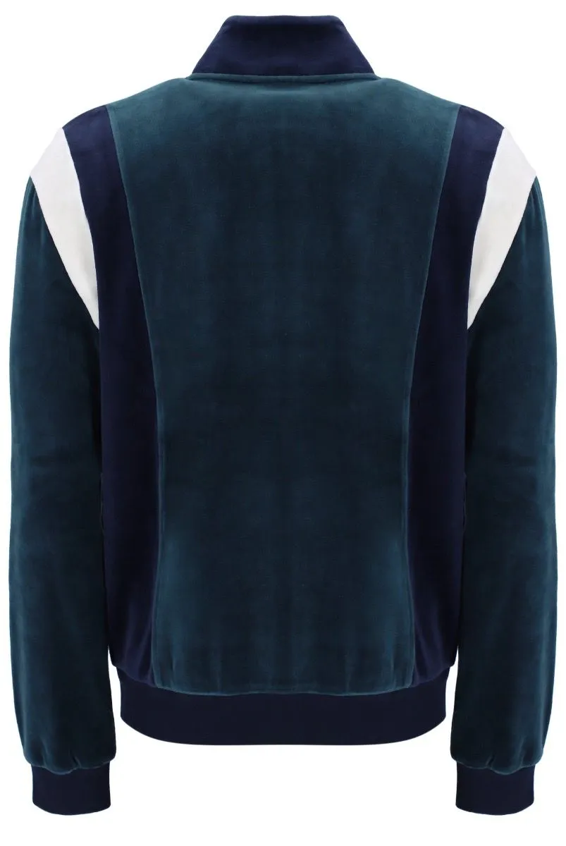 Fila Floyd Velour Track Jacket Dark Teal/Fila Navy/Egret