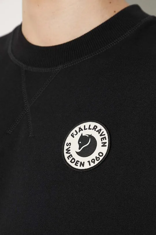 Fjallraven cotton sweatshirt 1960 Logo Badge Sweater M men's black color F87163.550