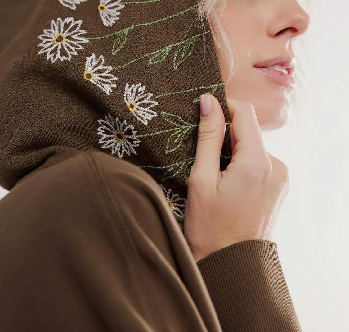 Free People Floral Print Cotton Hoodies & Sweatshirts