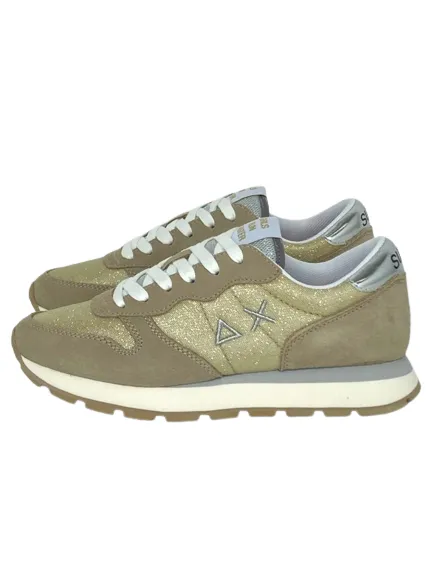 glitter textile sneakers, ally Z33203, oro