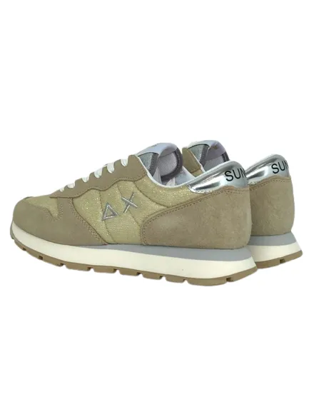 glitter textile sneakers, ally Z33203, oro