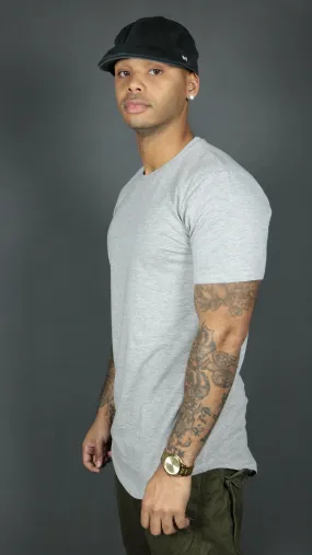 Grey Longline T-Shirt - Gray Drop Cut Men's Tee | Jordan Craig