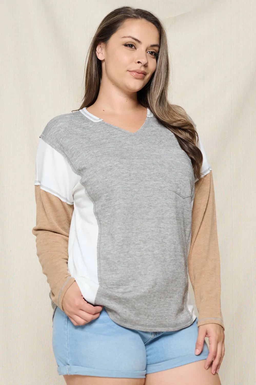 Grey Standing Still Knit Top