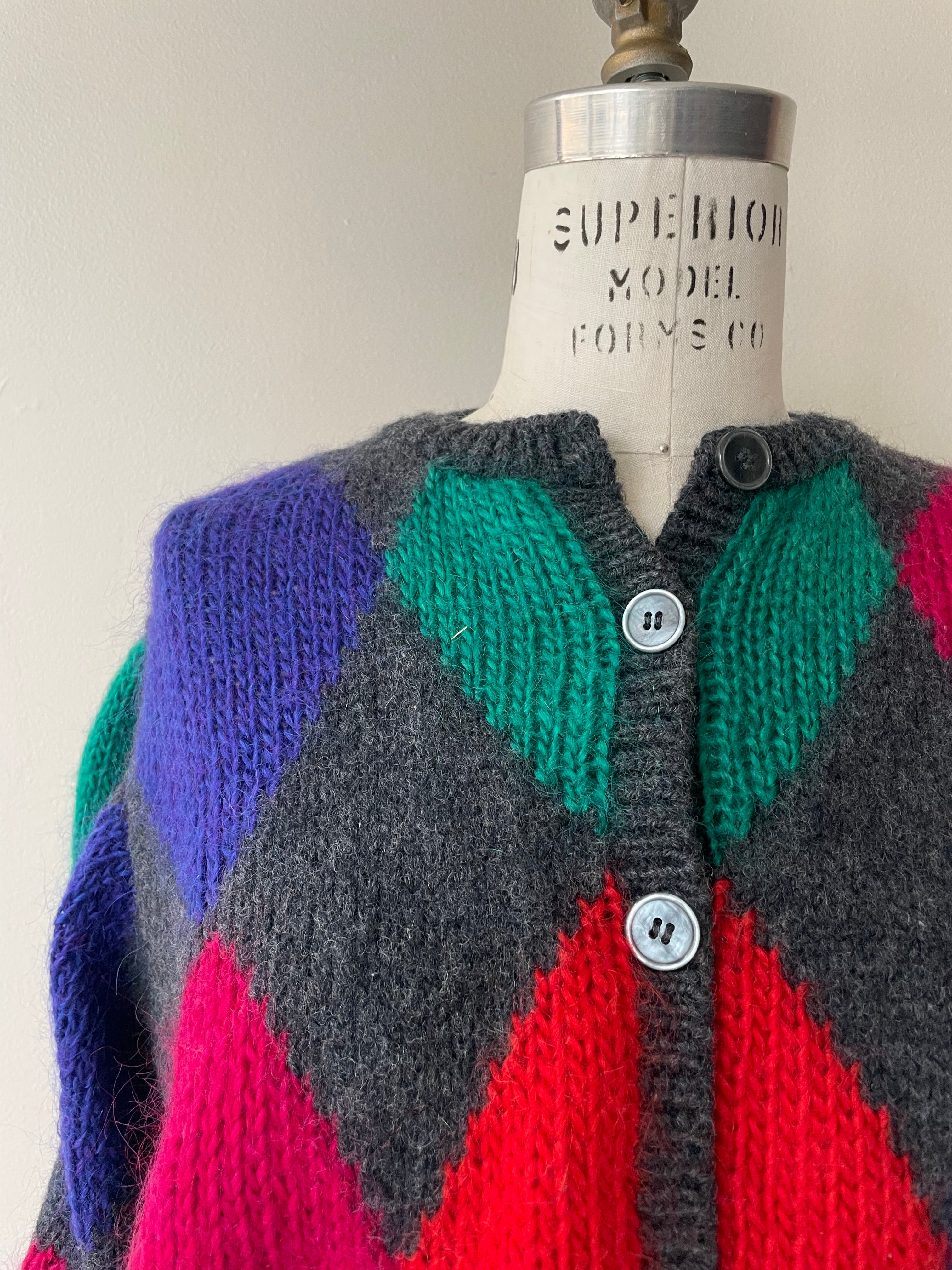 Harlequin Mohair & Wool Cardigan - Top Search Engine Optimized Result: Colorful Mohair and Wool Harlequin Cardigan - Shop Now!