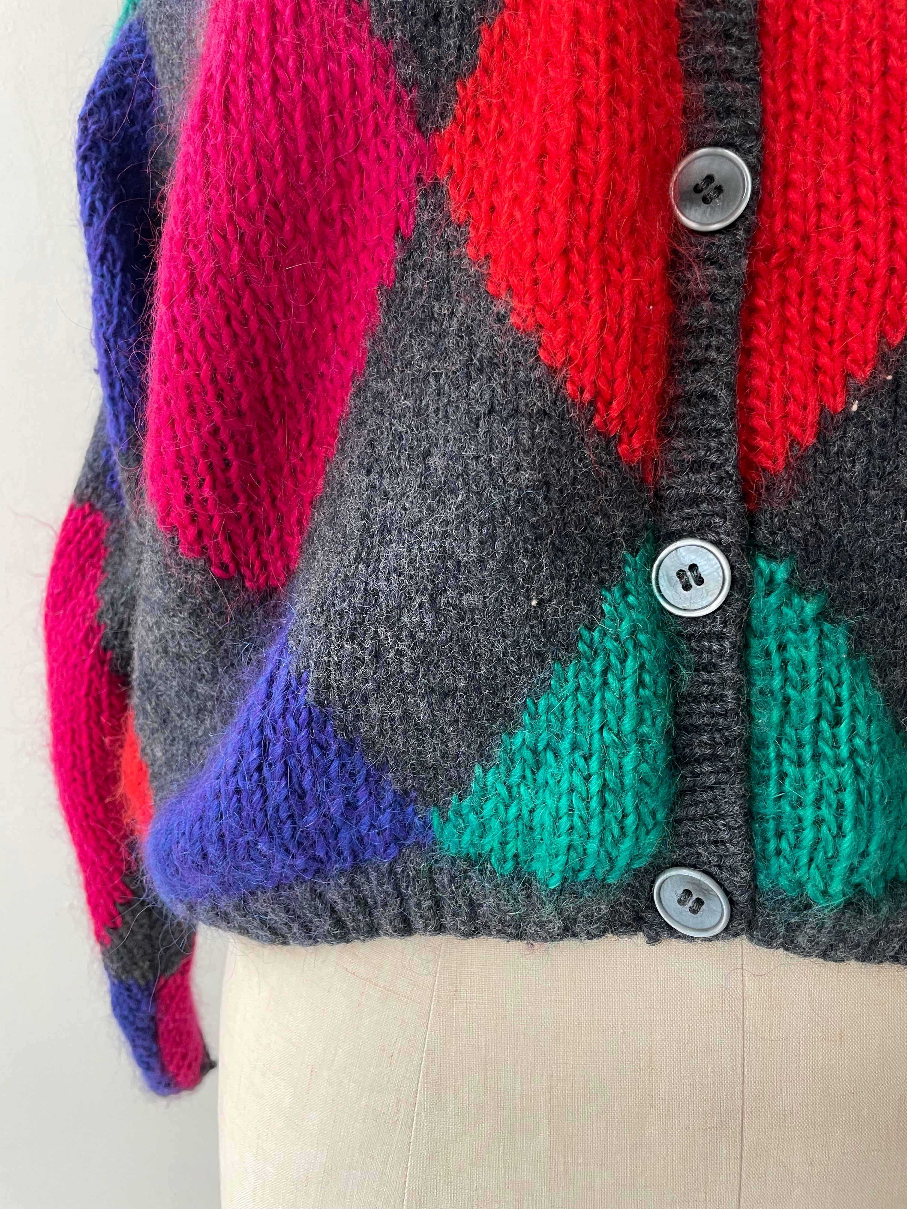 Harlequin Mohair & Wool Cardigan - Top Search Engine Optimized Result: Colorful Mohair and Wool Harlequin Cardigan - Shop Now!