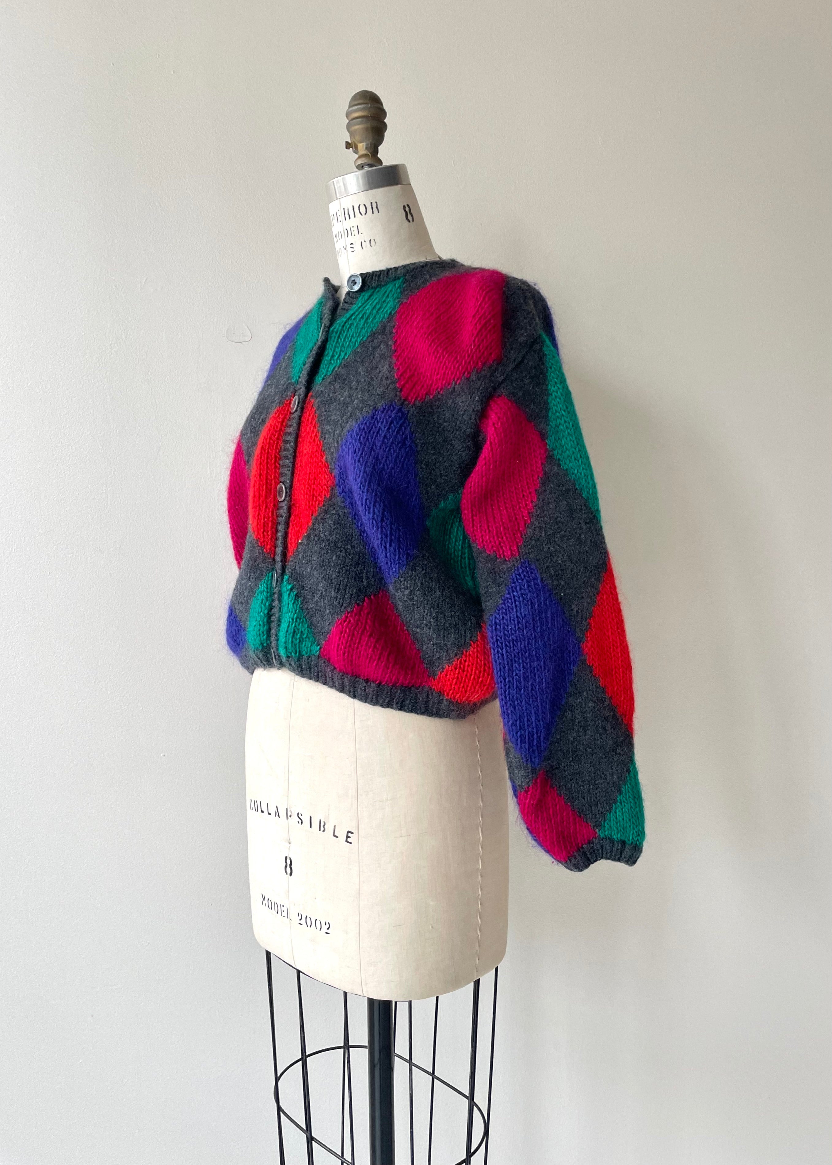 Harlequin Mohair & Wool Cardigan - Top Search Engine Optimized Result: Colorful Mohair and Wool Harlequin Cardigan - Shop Now!