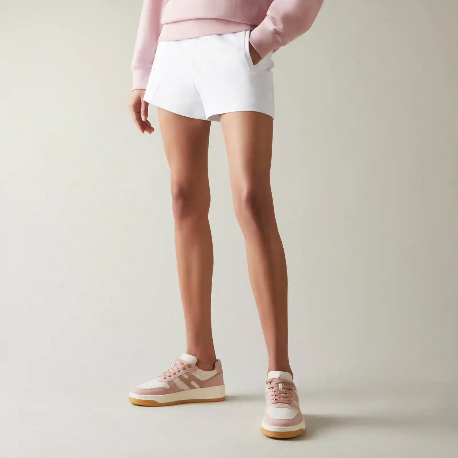 Hogan white pink sneakers H630.