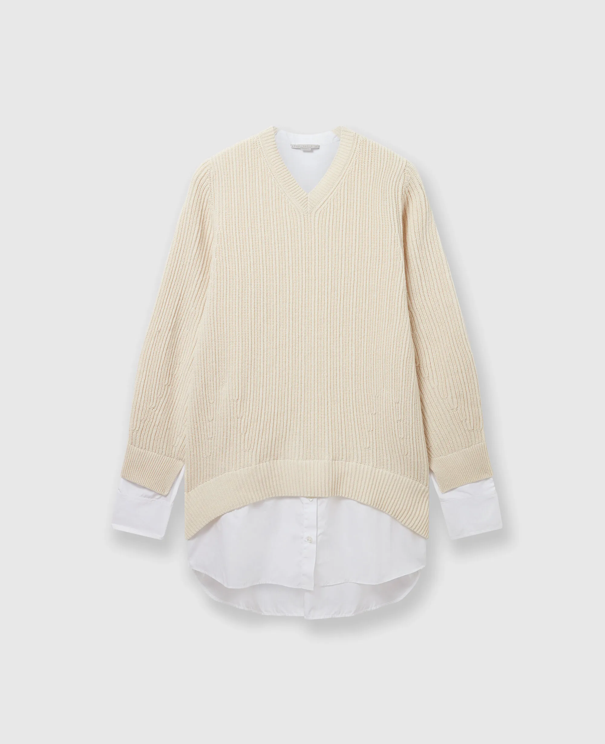 Hybrid Shirting V-Neck Sweater