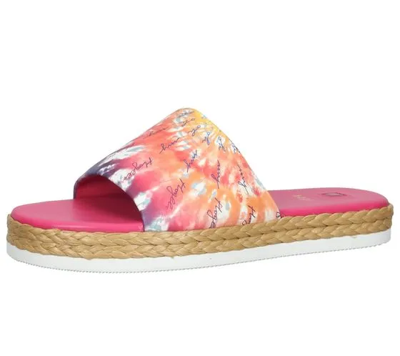 Högl women's beach mules with batik print summer shoes 3-10 0738 4499 pink/multi-colored