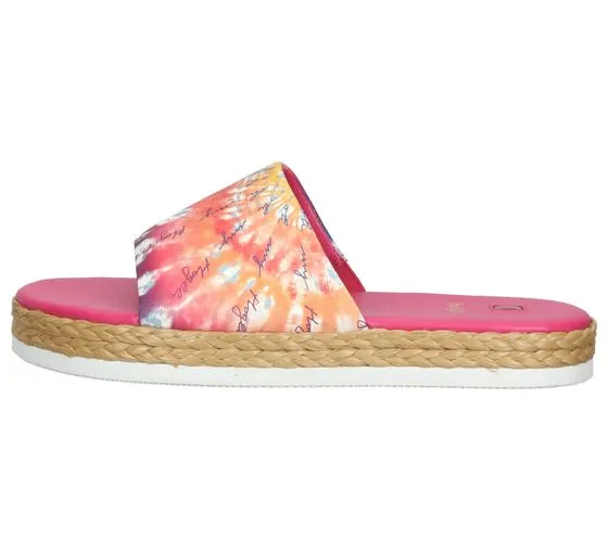 Högl women's beach mules with batik print summer shoes 3-10 0738 4499 pink/multi-colored