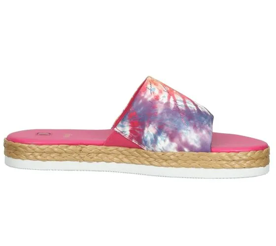 Högl women's beach mules with batik print summer shoes 3-10 0738 4499 pink/multi-colored