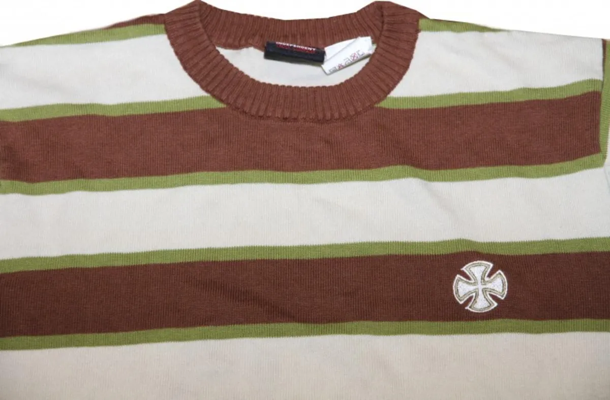 Independent  Skateboard sweater Brown/White/Green geschtreift Sweater