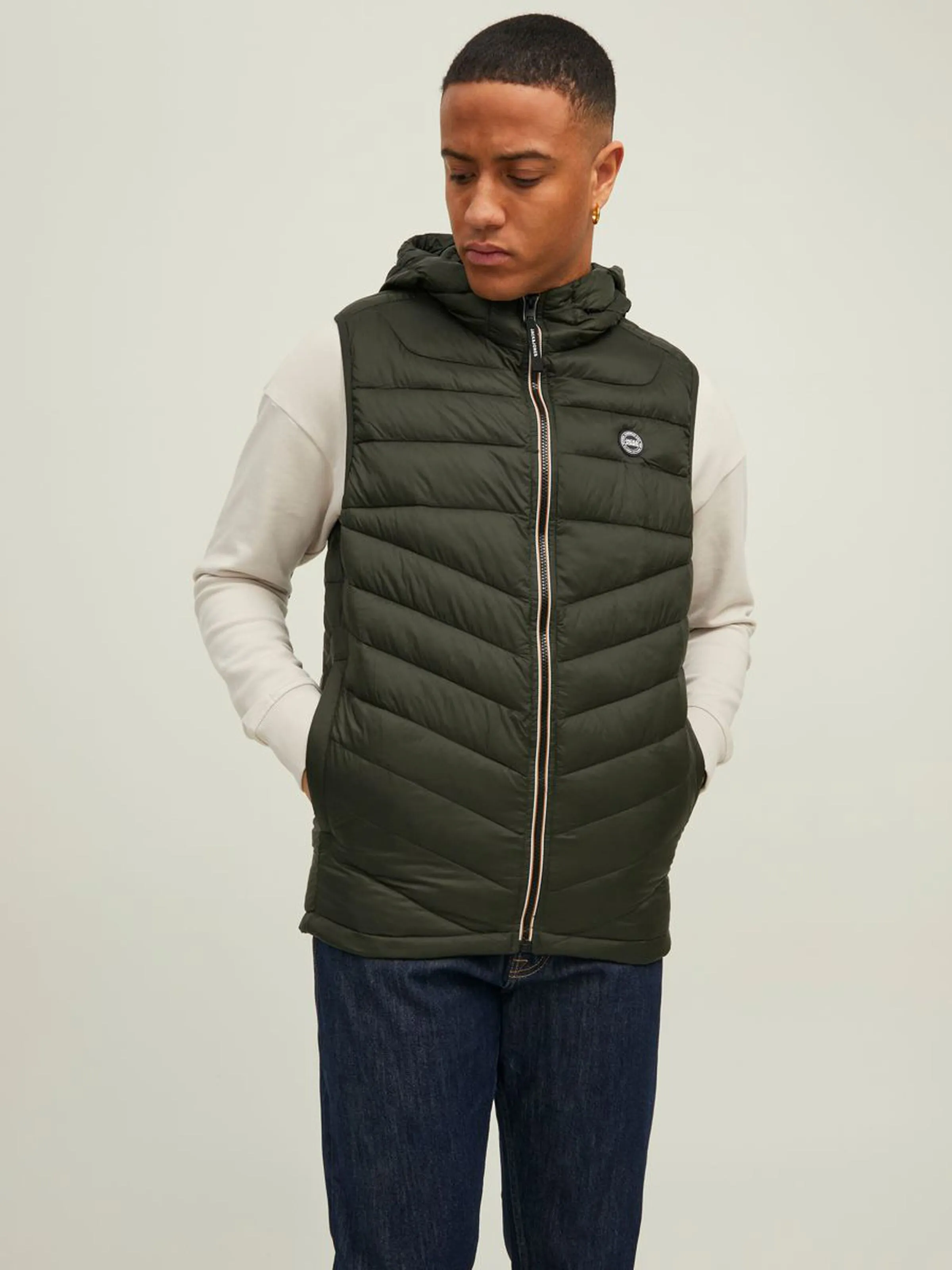 Jack & Jones Men's Hooded Bodywarmer Gilet Padded