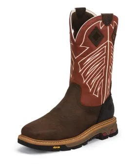 Justin Mens Boots WK2115 12 Roughneck Steel Toe" Walnut Brown