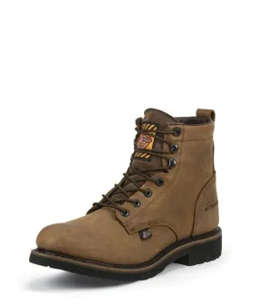 Justin Mens Boots WK968 6 Drywall" Aged Brown