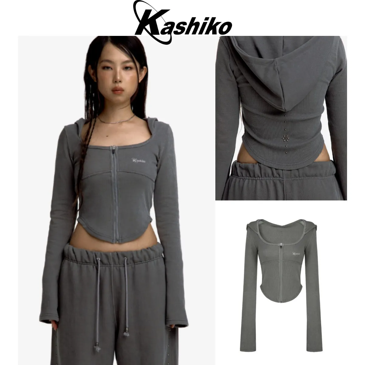 Kashiko Cotton Logo Hoodies and Sweatshirts | Street Style