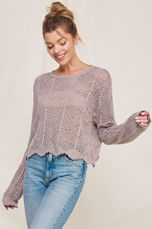 Knit Pointelle Sweater