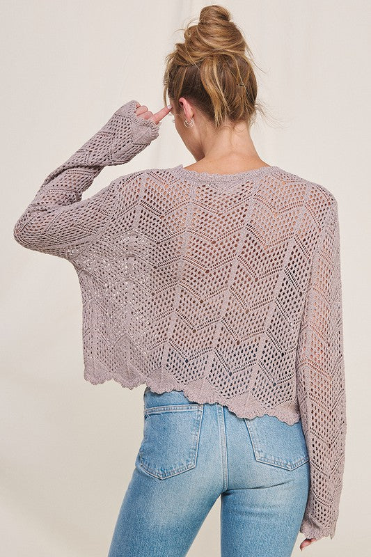 Knit Pointelle Sweater