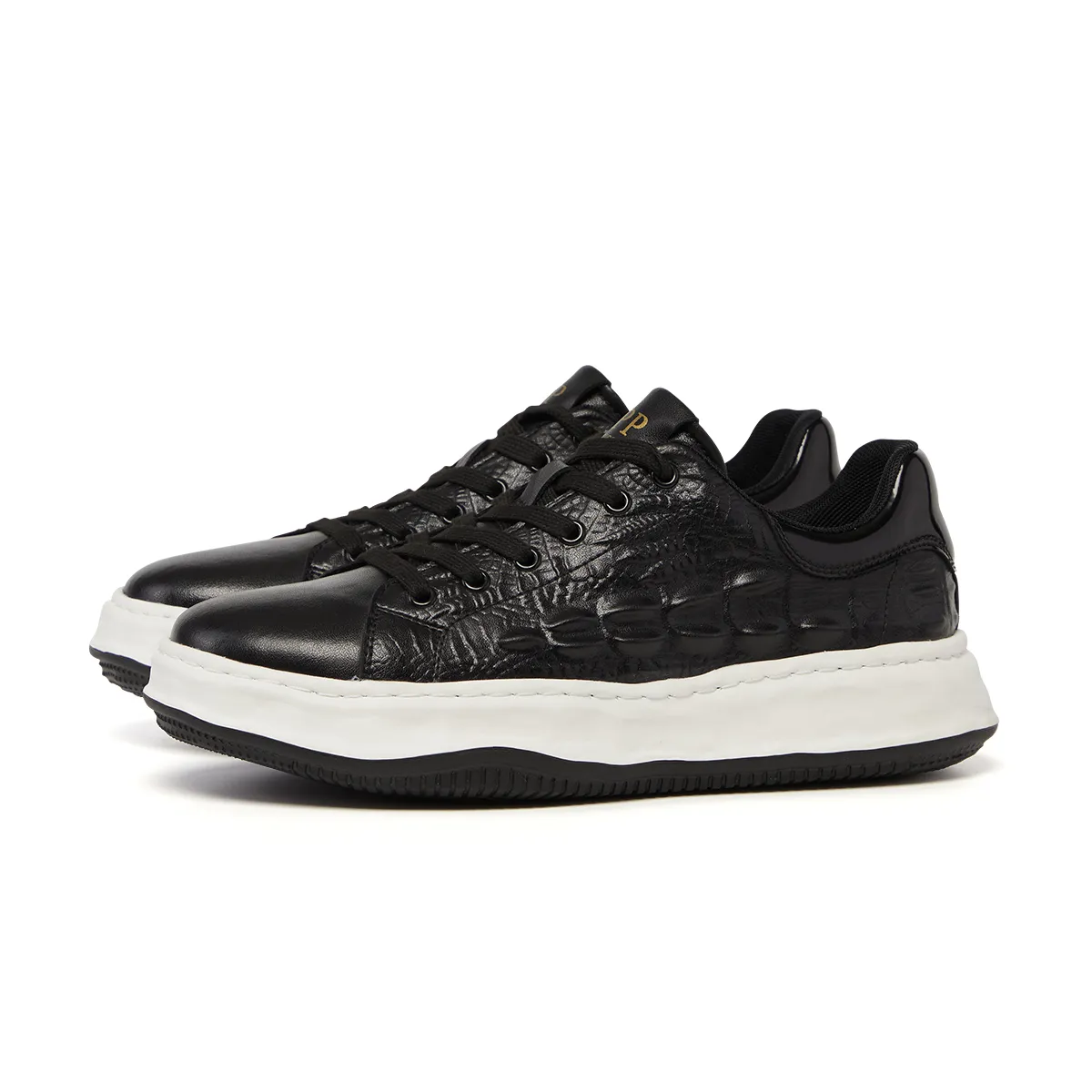 Lace-Up Suede Casual Black Shoes