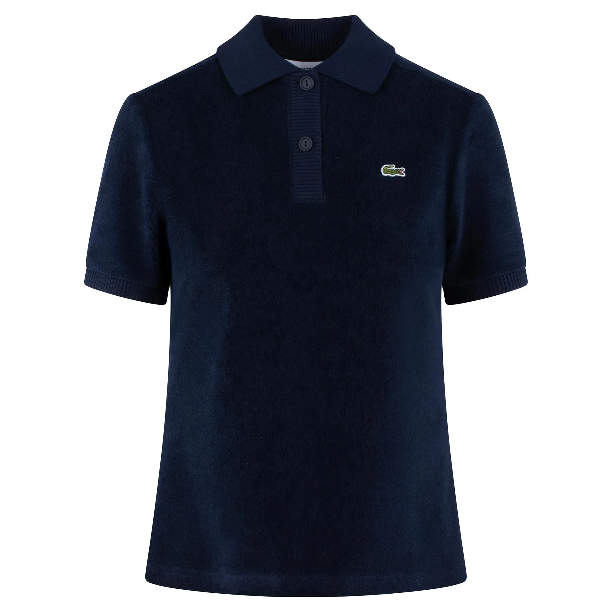 Lacoste Slim Fit Terry Towelling Polo Shirt Navy - Ladies