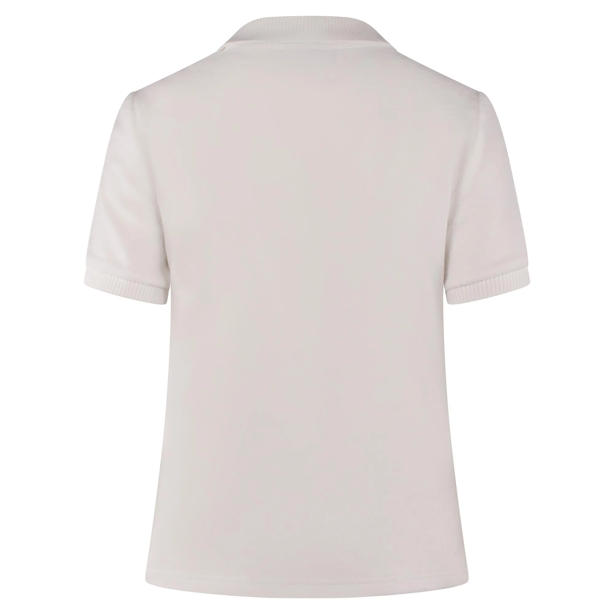 Lacoste Slim Fit White Terry Towelling Polo Shirt for Women