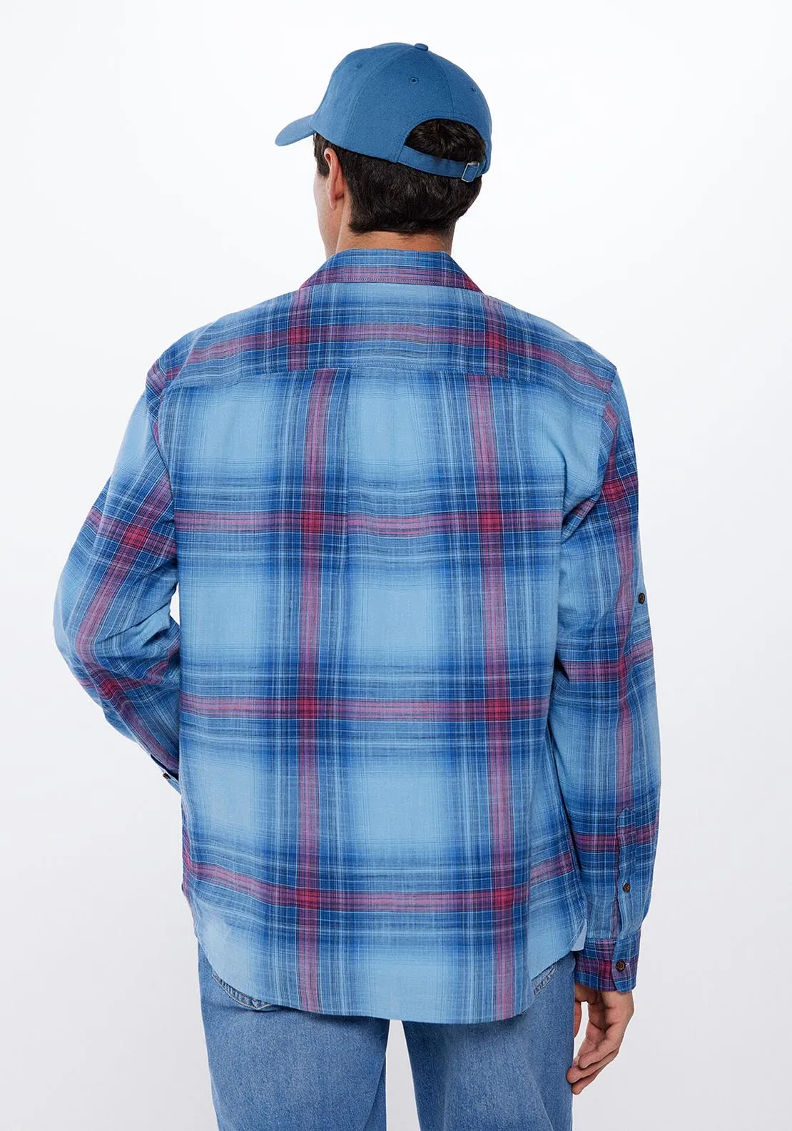 Light blue lightweight check shirt