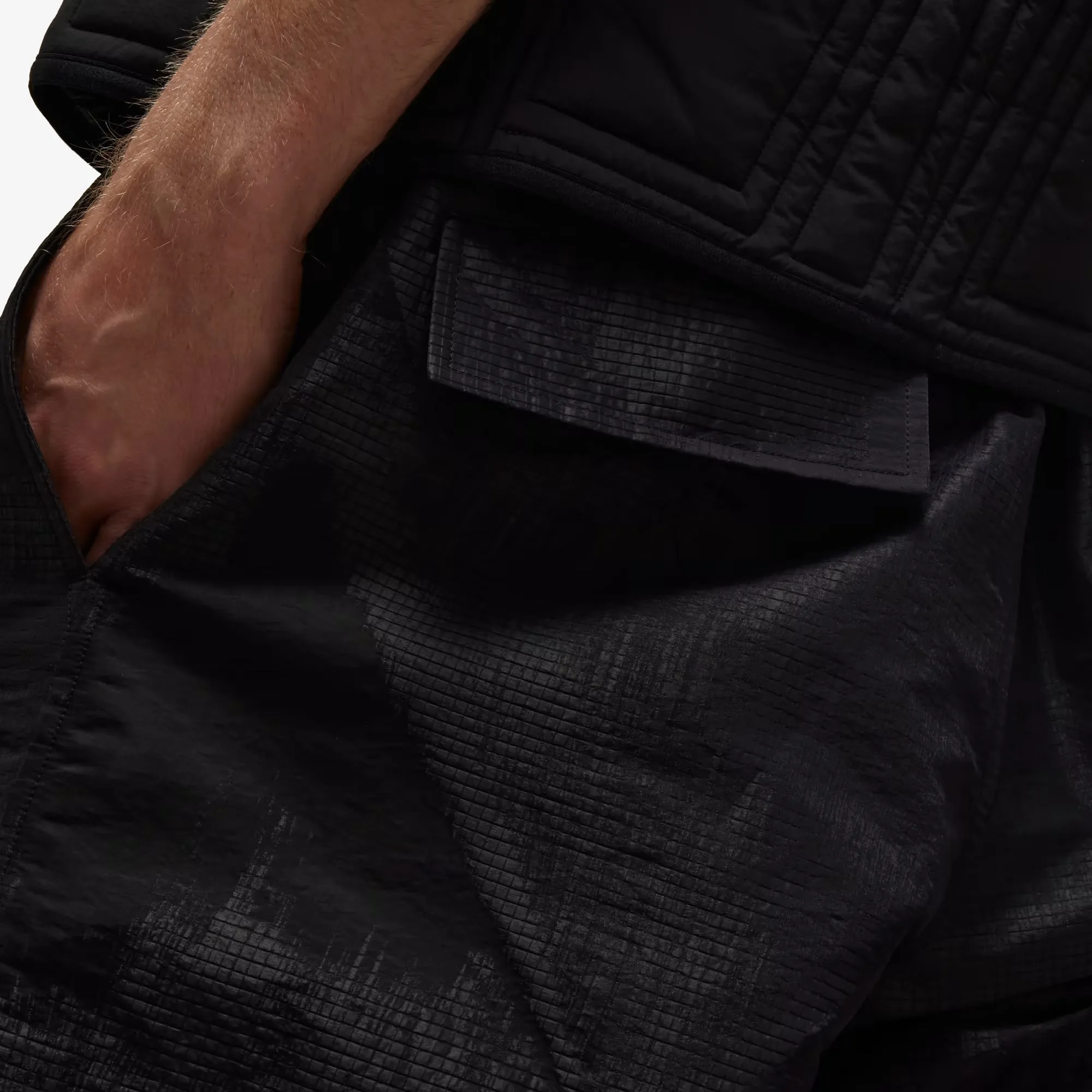 Lined Jacquard Ripstop Pants Black - Google SEO optimized