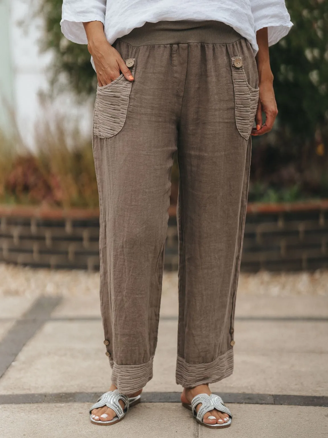 Linen Button Pants Mandy