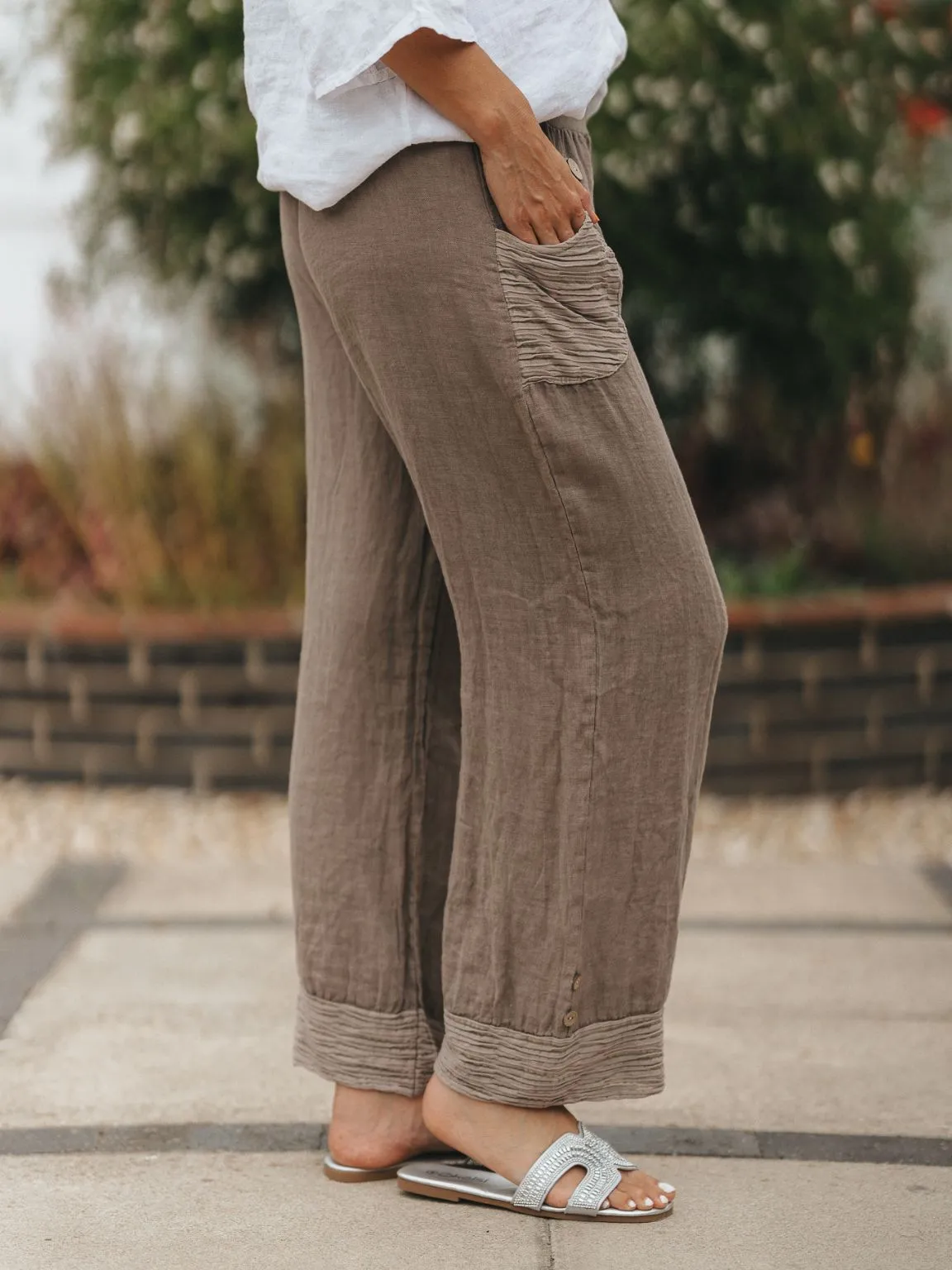 Linen Button Pants Mandy