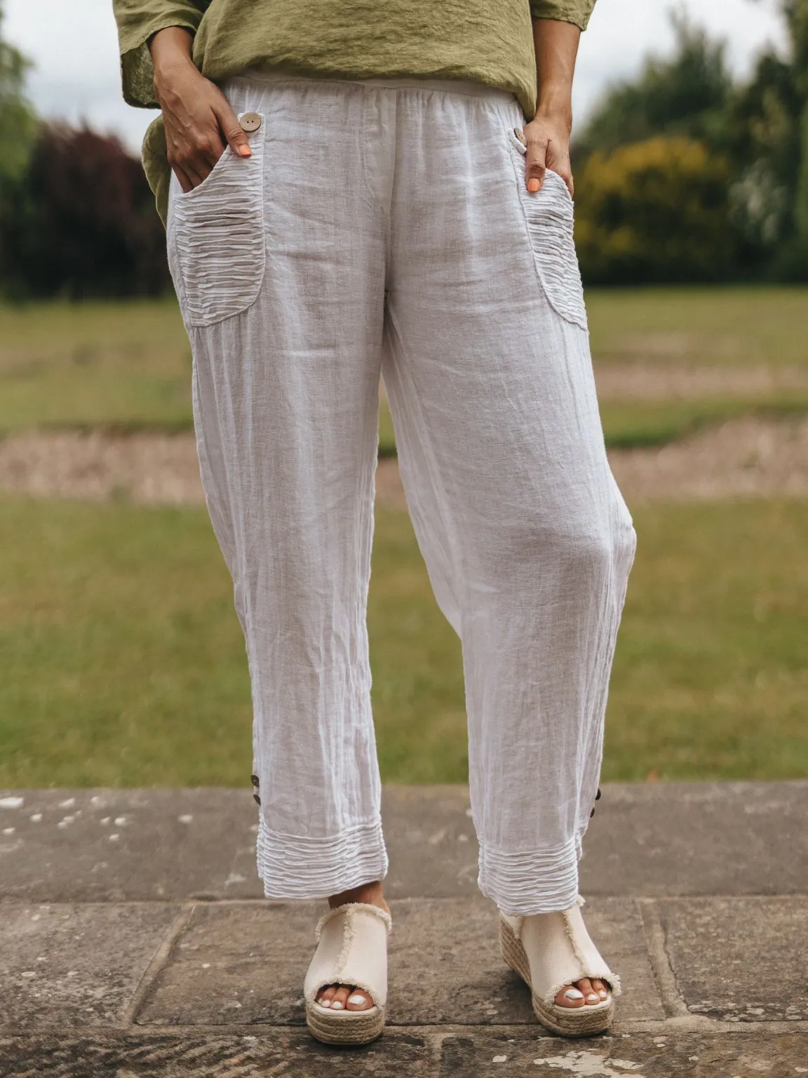 Linen Button Pants Mandy