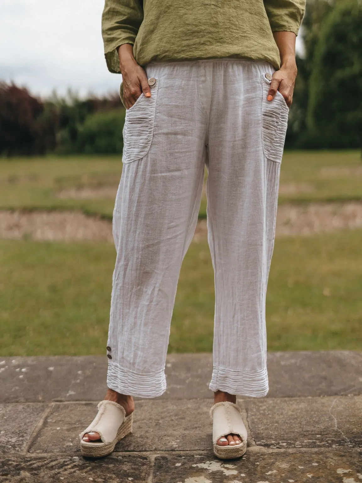 Linen Button Pants Mandy