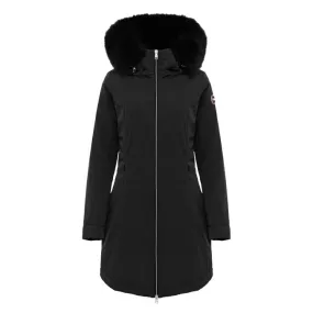 Long Hooded Parka Women Black