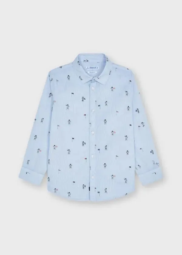 L/s digital printed shirt for boy - Light blue