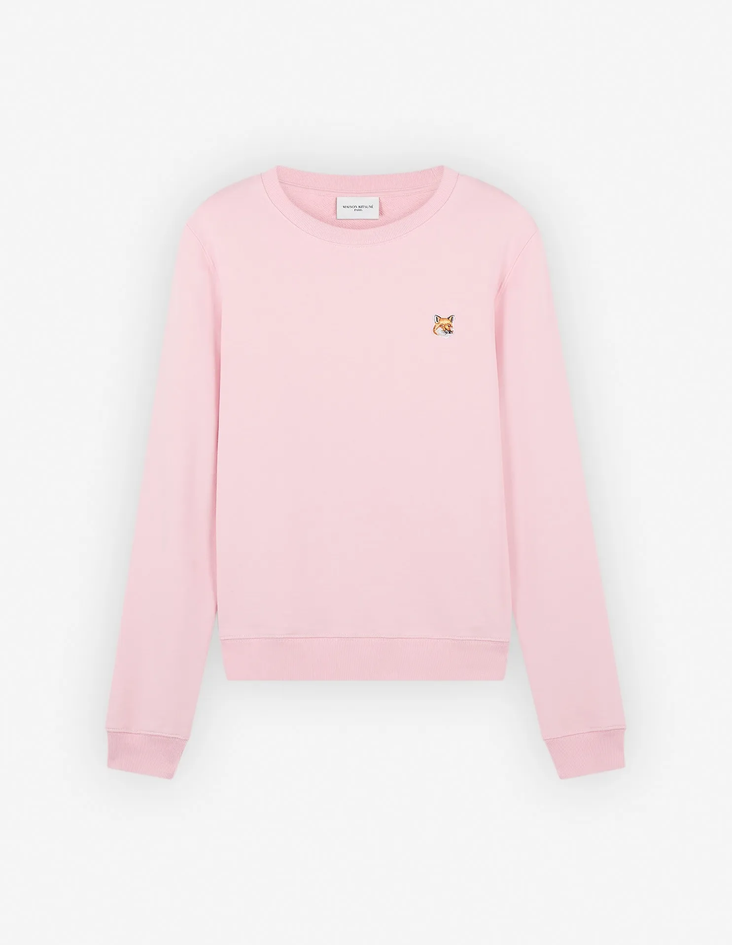 Maison Kitsune Crew Neck Long Sleeves Plain Cotton Logo - Best Price