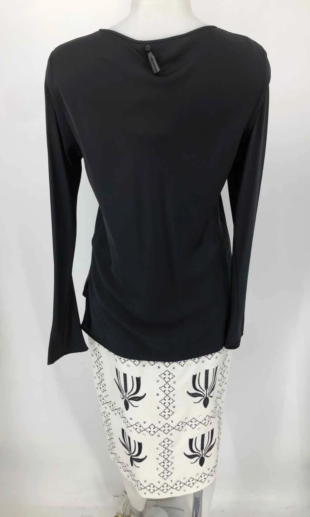 MALENE BIRGER White Black Silk Embroidered Skirt Jacket 3PC Set