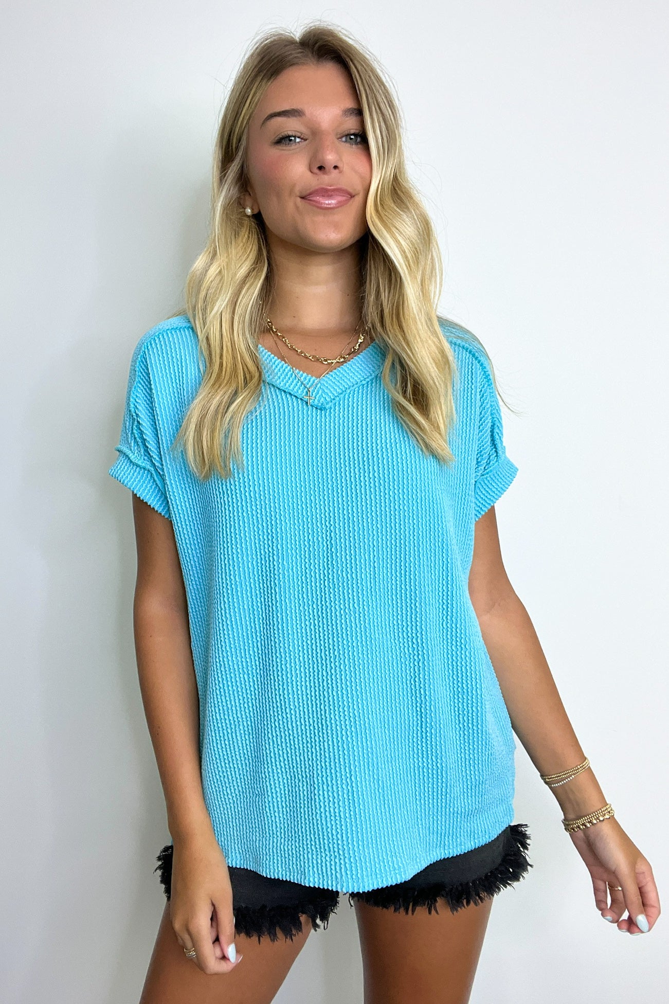 Maribeth Rib Knit Short Sleeve Top - Available now