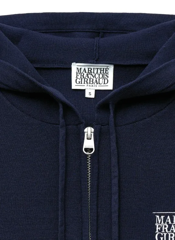 Marithe and Francois Girbaud | Marithe Classic Logo Crop Knit Hoodie Zip-Up