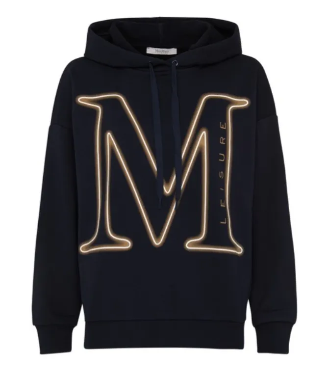 MaxMara cotton logo hoodies and sweatshirts with long sleeves for street style