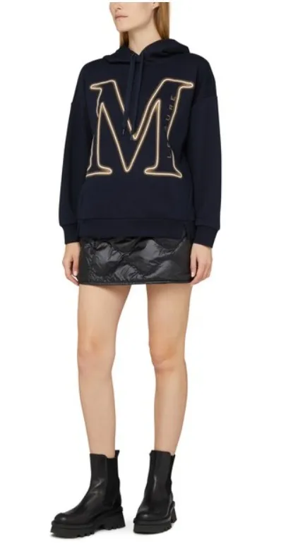 MaxMara cotton logo hoodies and sweatshirts with long sleeves for street style