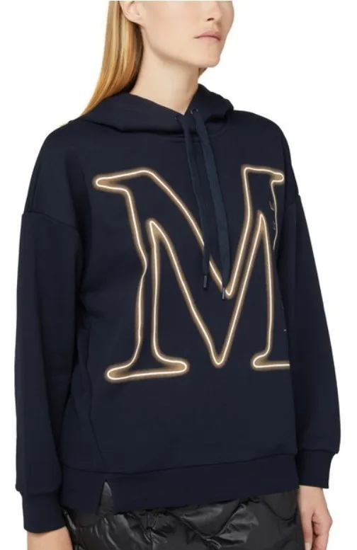 MaxMara cotton logo hoodies and sweatshirts with long sleeves for street style