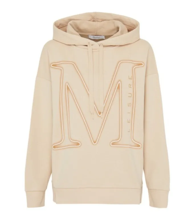 MaxMara cotton logo hoodies and sweatshirts with long sleeves for street style