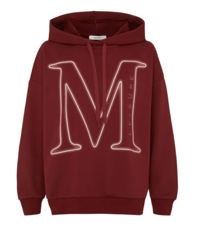 MaxMara cotton logo hoodies and sweatshirts with long sleeves for street style