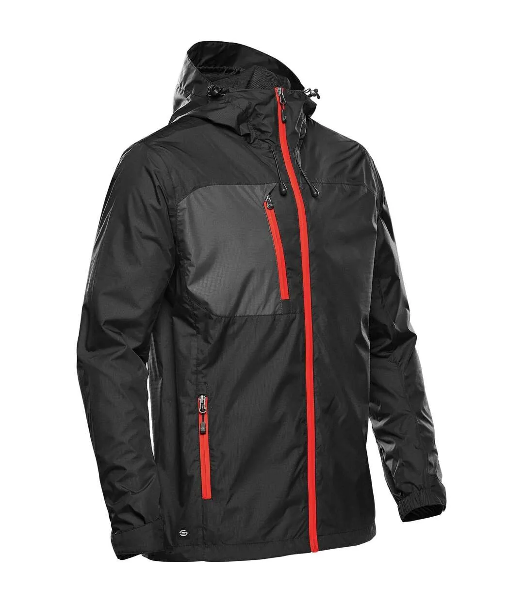 Mens olympia soft shell jacket black/bright red Stormtech