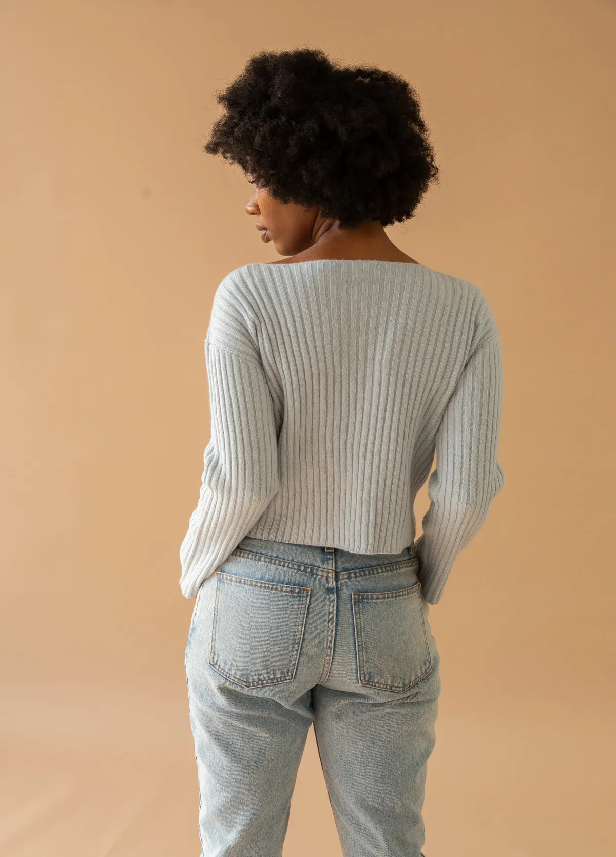 Merino Ribbed Sweater - Mist