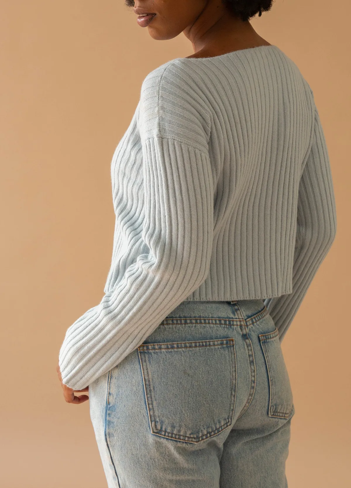 Merino Ribbed Sweater - Mist