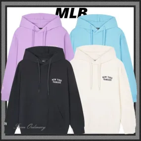 MLB Korea Unisex Logo Hoodies - Street Style Long Sleeves.