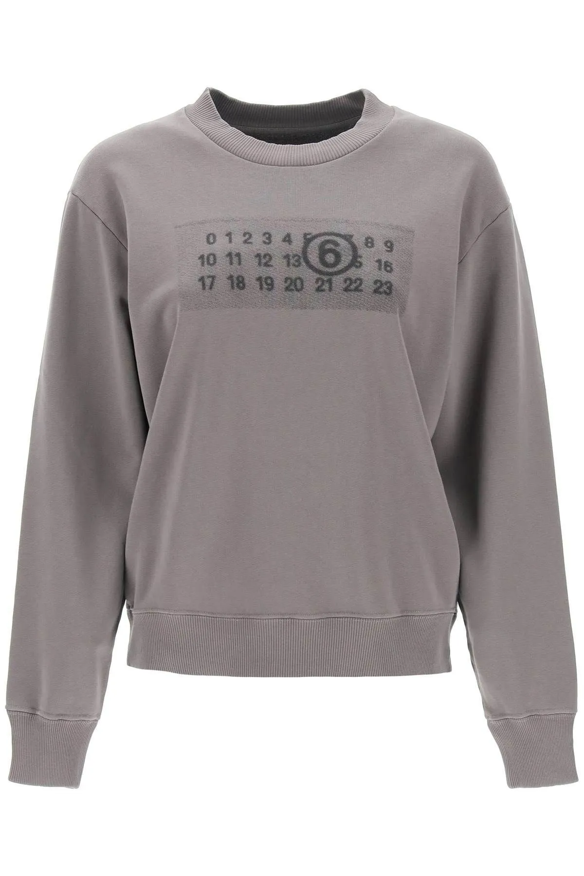 MM6 Maison Margiela - U-Neck Long Sleeves Cotton Logo Hoodies & Sweatshirts