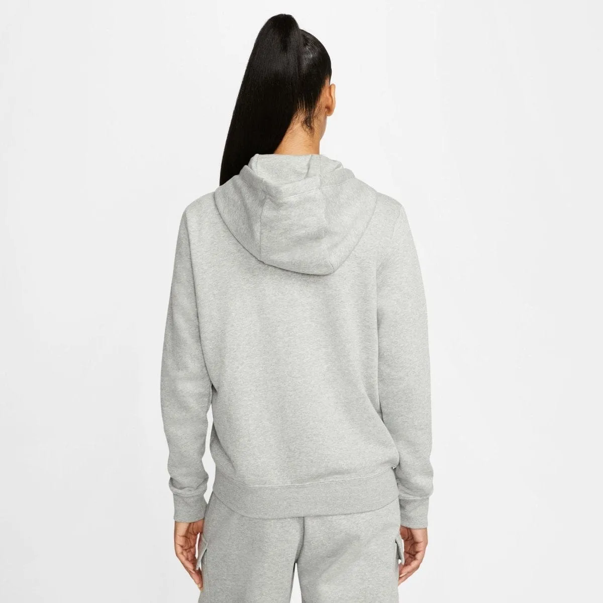 Nike Women's Sports Club Fleece Grey Full-Zip Hooded Jacket